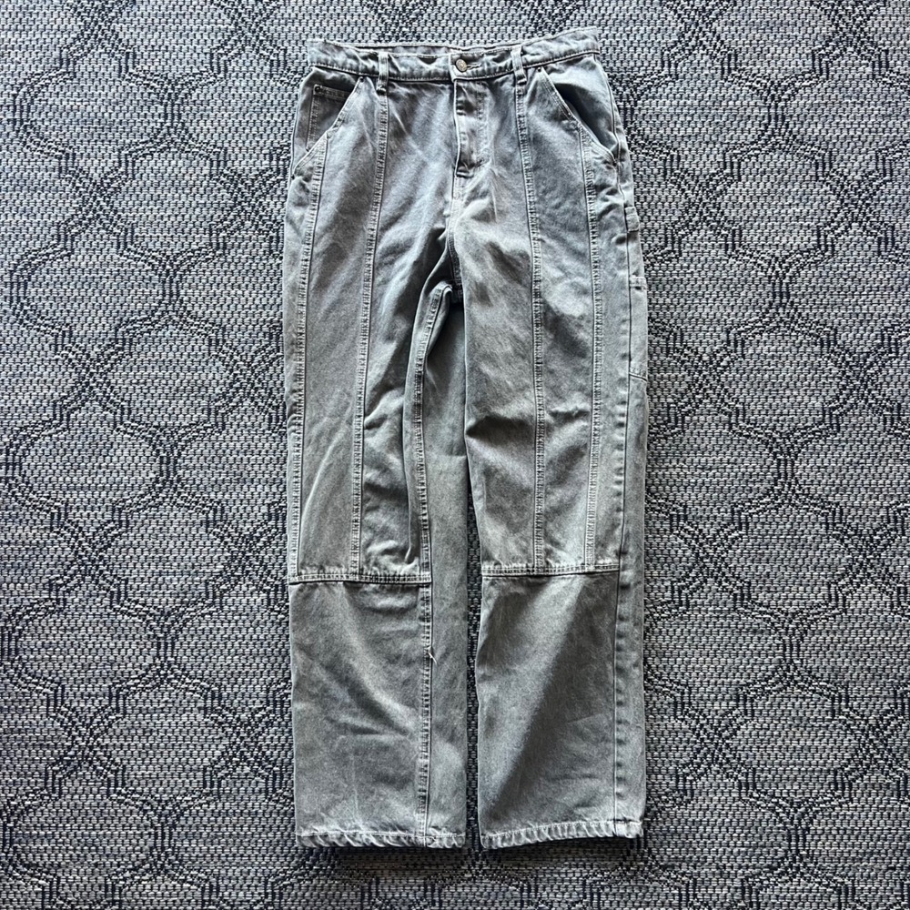 BDG Pants Womens 29 Gray High Rise Straight Leg Utility Workwear Carpenter Jeans